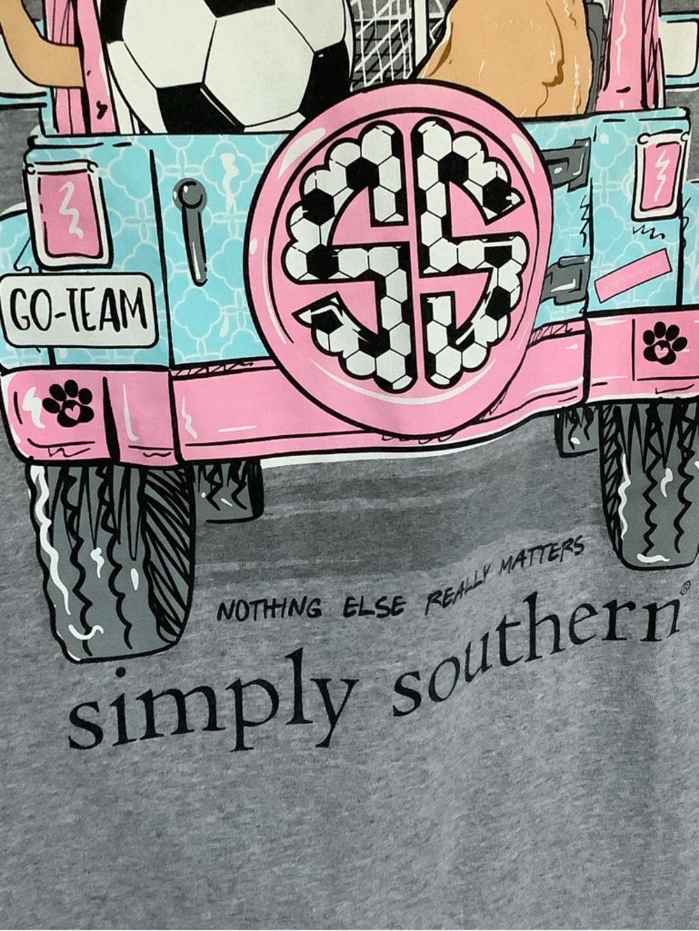 Simply Southern Gray Short Sleeve Tee with Soccer Graphic - Picture 8 of 8